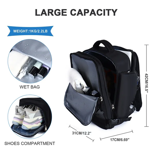 Mochila multifuncional Para viaje RS01/ Negra