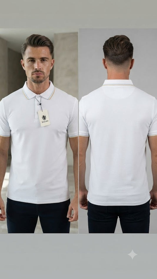 Camisa tipo polo marca Ice Man/ Blanco NK15