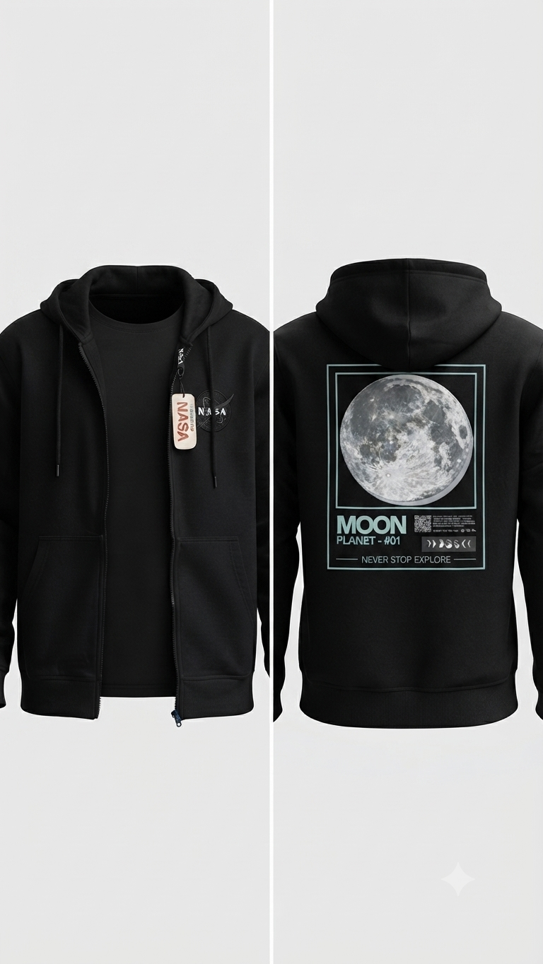 Hoodie Mission Space - NASA KCN41 Negro