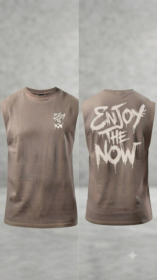 Camisa Casual sin mangas para Caballero Oversize /Cafe NK12