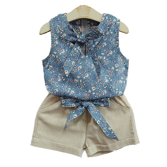 Conjunto para niña Floral / RA43 Short Beige
