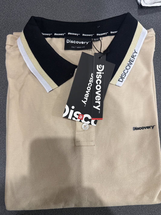 Camiseta Discovery para Caballero Tipo Polo - Beige KCN17