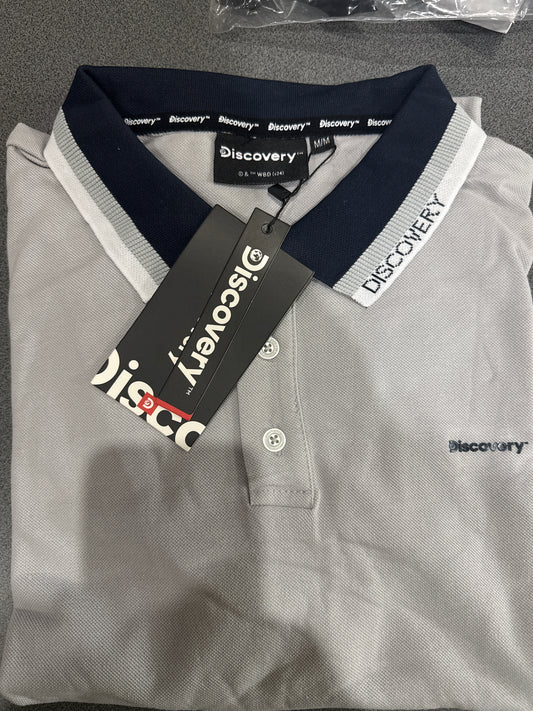 Camiseta Discovery para Caballero Tipo Polo - Gris KCN17