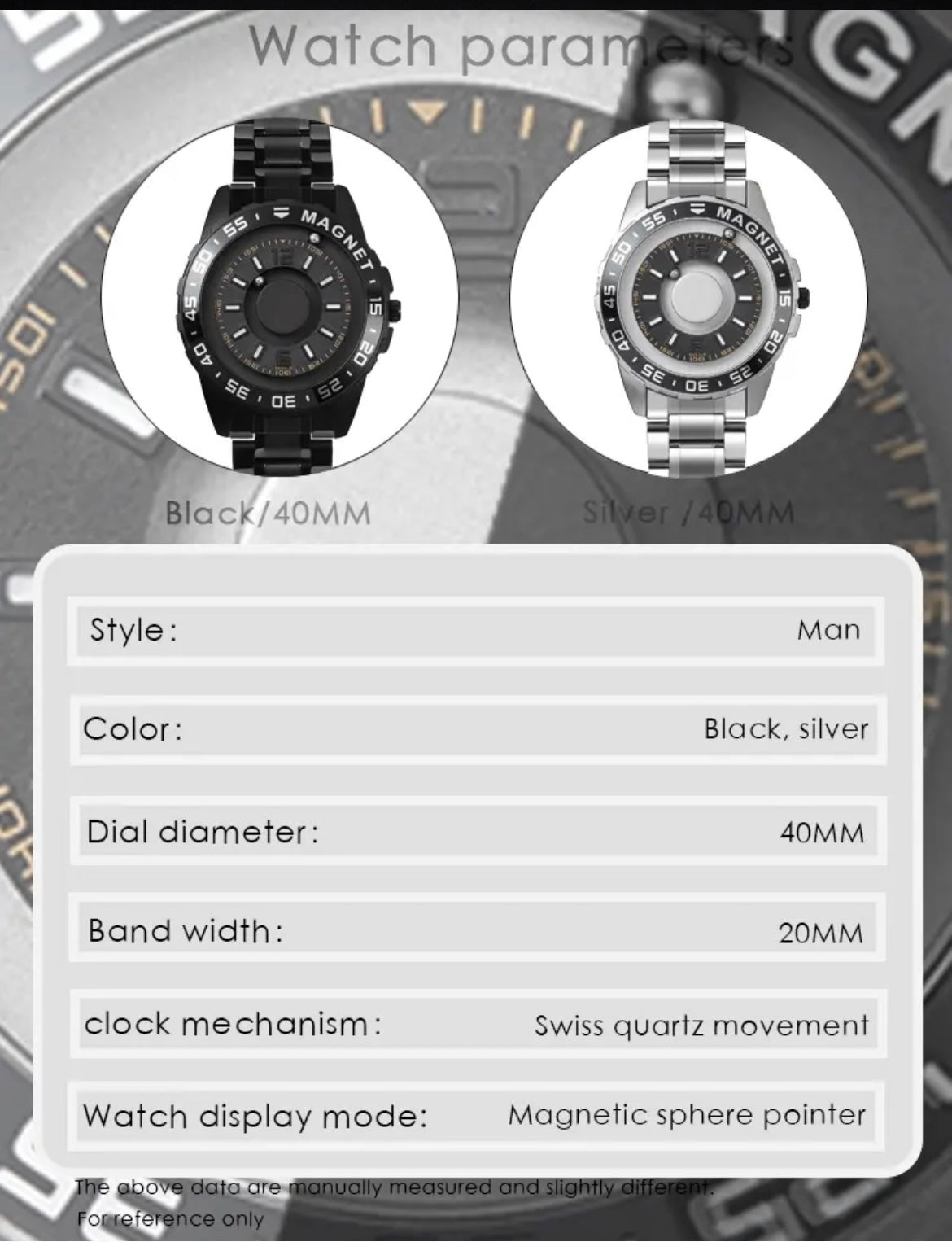 Reloj Magnético de Lujo - Negro K104