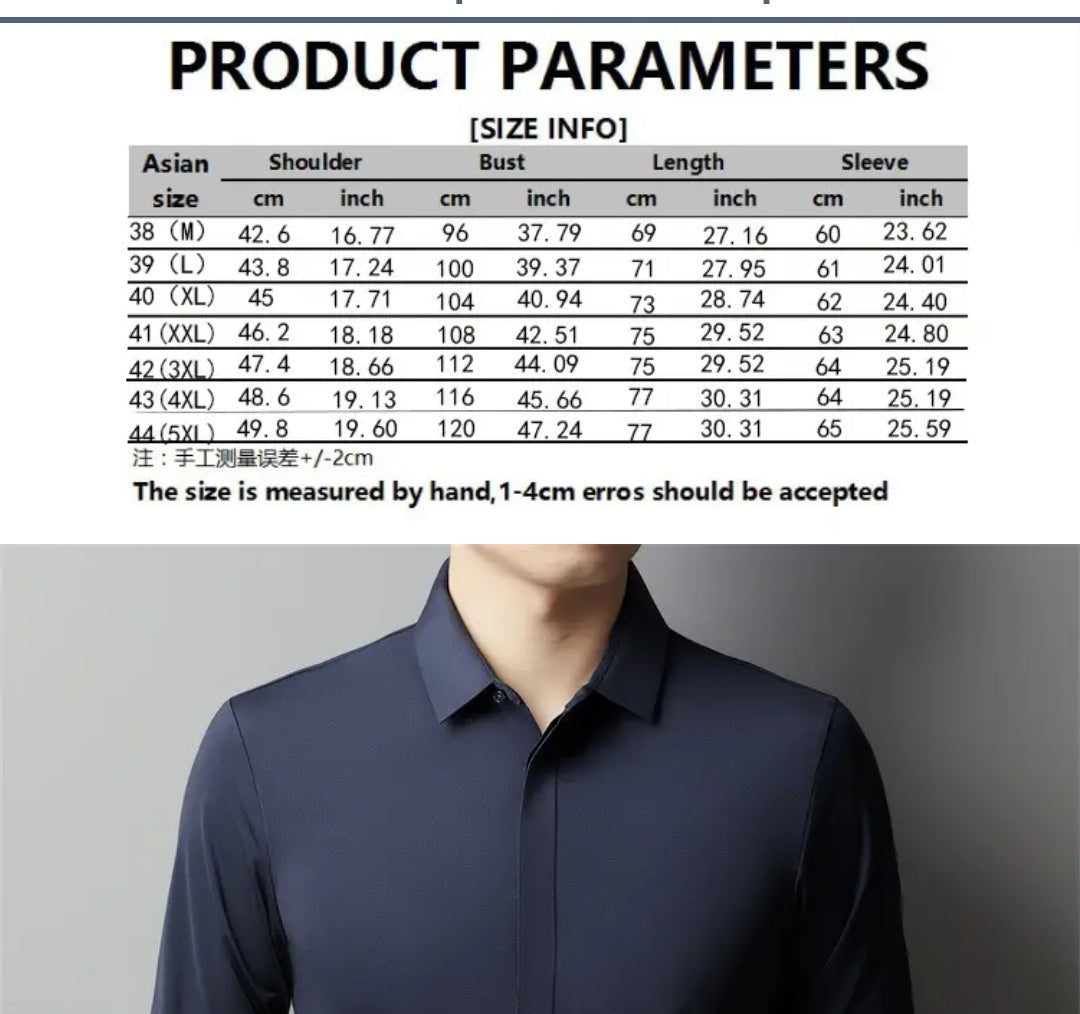 Camisa  formal manga larga para caballero/Negro BL38