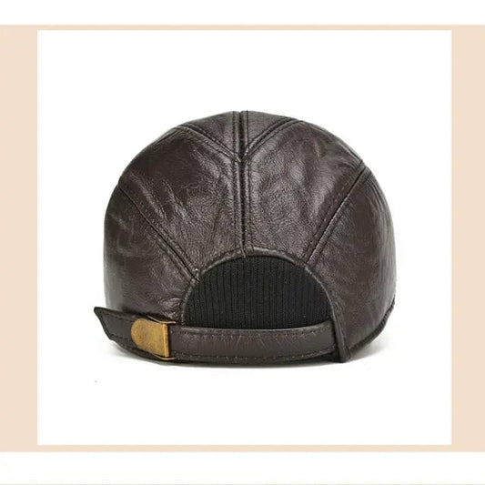 Gorra de Cuero Original Triangulo /Cafe Oscuro K202