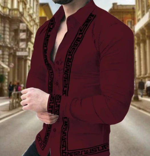Camisa manga larga para caballero/Vino BL40