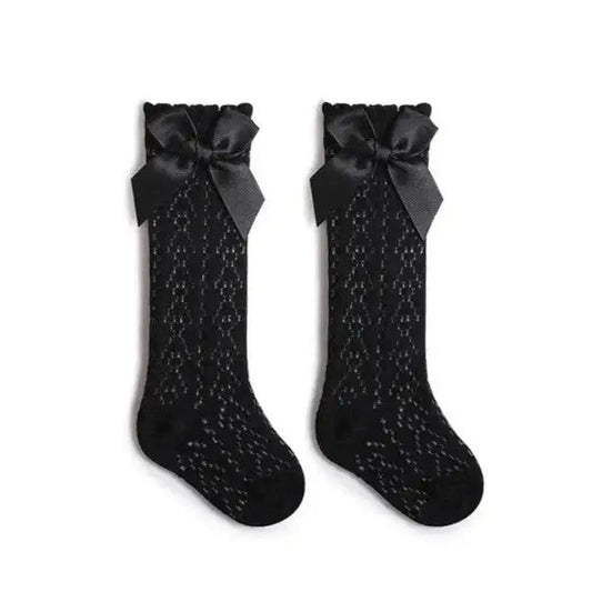 Calcetines para bebe con chongo / RA110 Negro