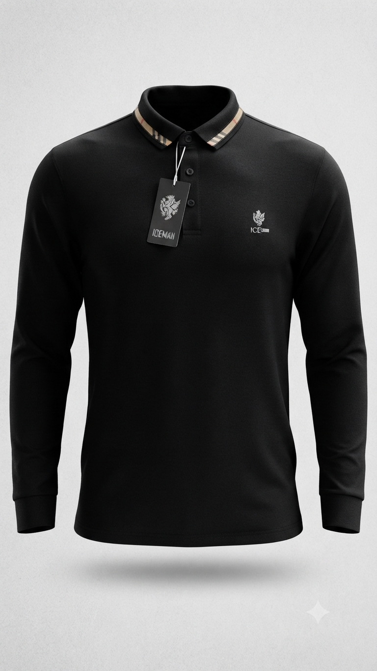 Camisa manga larga Ice Man/ Negro NK17