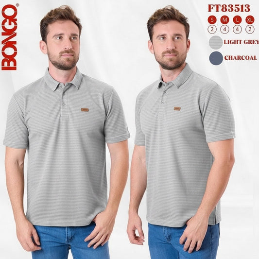 Camisa Bongo Tipo Polo - Gris Claro KCN09