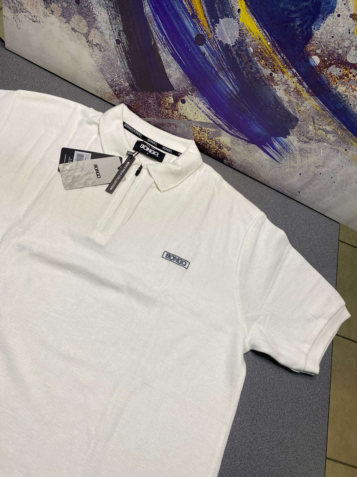Camiseta Bongo para Caballero Tipo Polo - Blanco KCN18