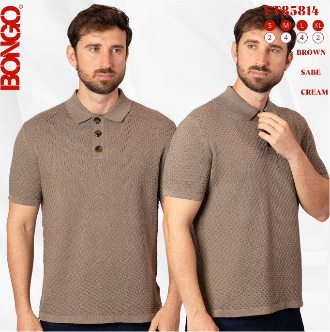 Camiseta Bongo Tipo Polo para Caballero - Crema KCN12