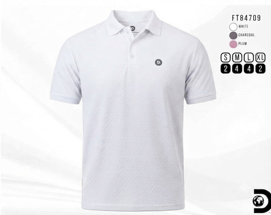 Camisa Tipo Polo Marca Discovery Blanco NK08