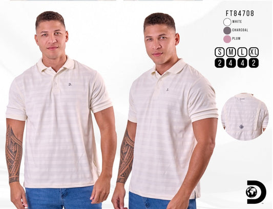 Camisa Tipo Polo Marca Discovery -Blanco NK09