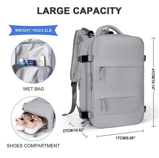 Mochila multifuncional Para viaje RS01/ Cafe