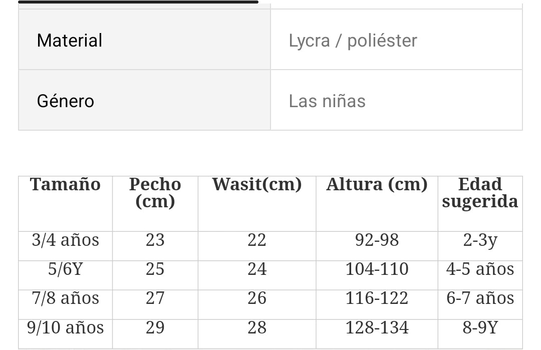 Traje de baño para niña /  2 piezas  B135