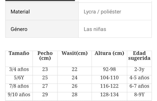 Traje de baño para niña / 2 piezas B135