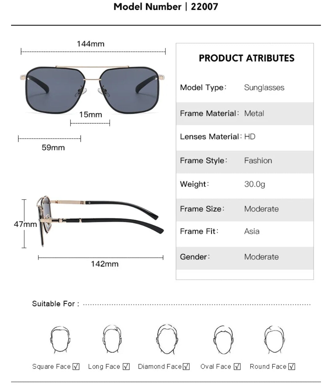 Lentes de Sol 2026 / celeste difuminado C99