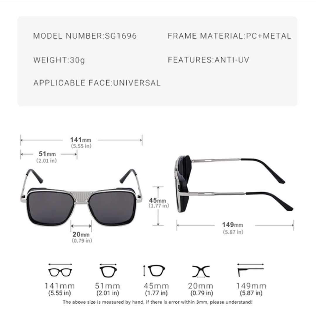 Lentes de Sol 2025  /Negro/Dorado C116