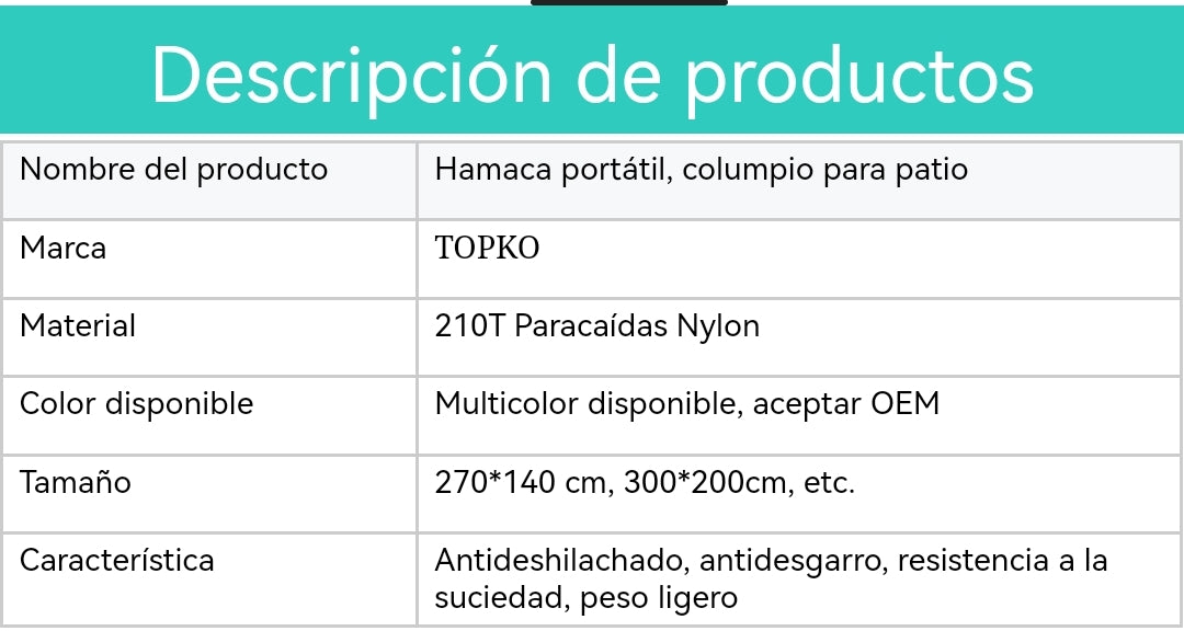 Hamaca Portatil Azul/gris S020