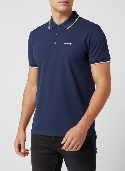 Camisa Tipo Polo Marca Discovery Azul Marino NK06