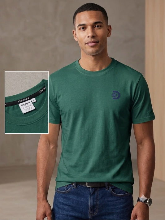 Camiseta Discovery para Caballero - Verde KCN15