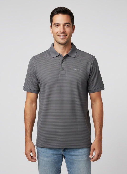 Camisa Tipo Polo Marca Discovery Gris NK07