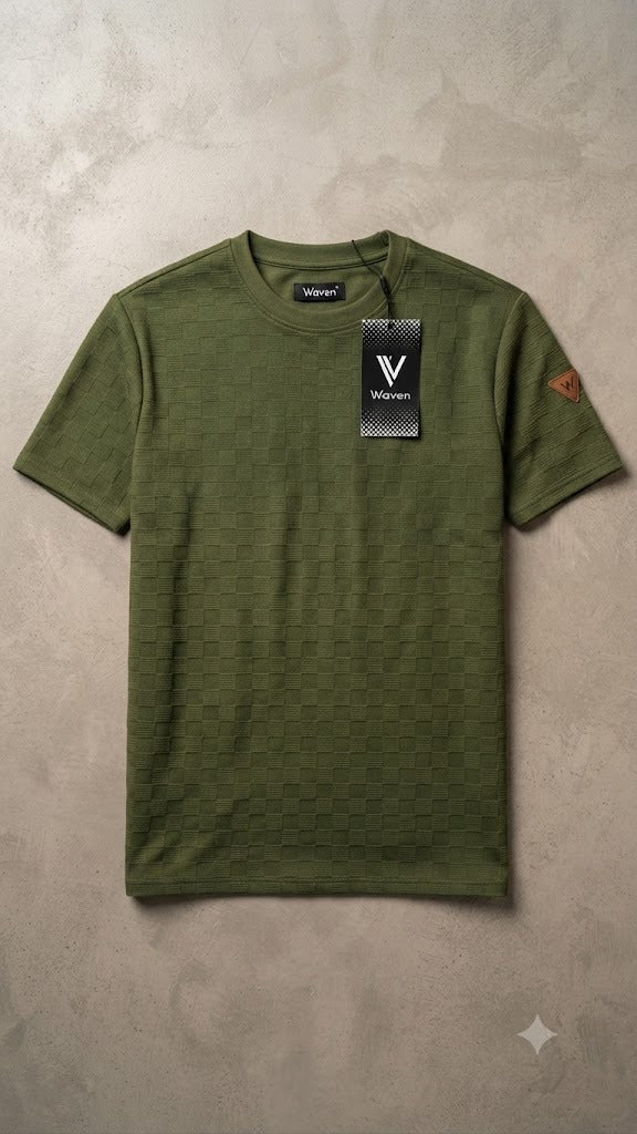 Camiseta Over Size con Alto relieve Marca Interview - Verde NK20
