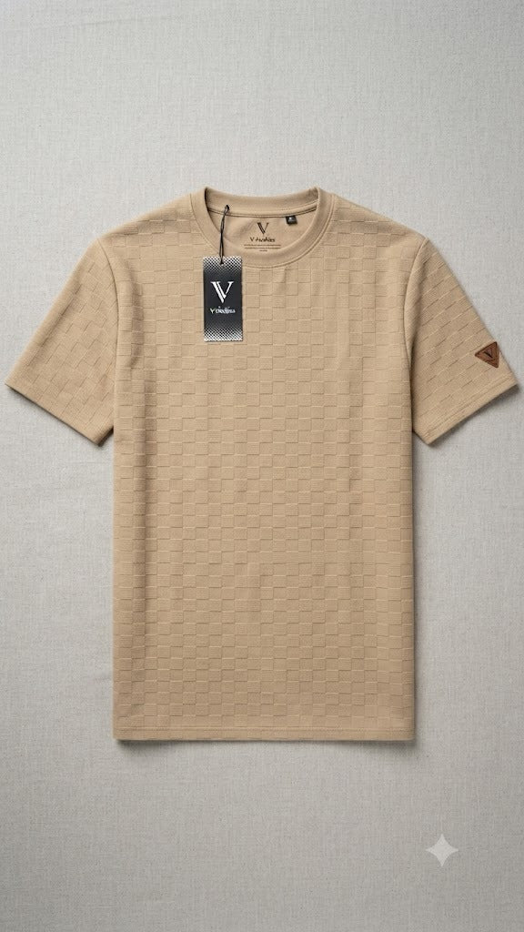 Camiseta Over Size con Alto relieve Marca Interview - Beige NK20