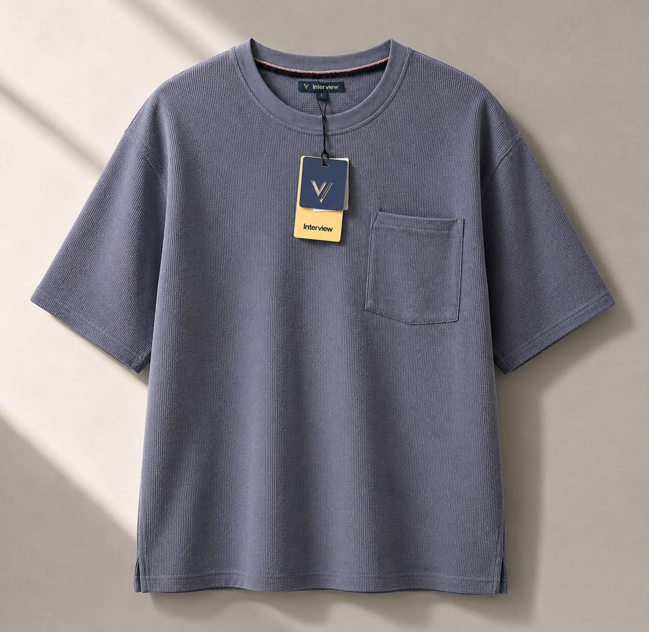 Camiseta Over Size Marca Interview - Azul NK19