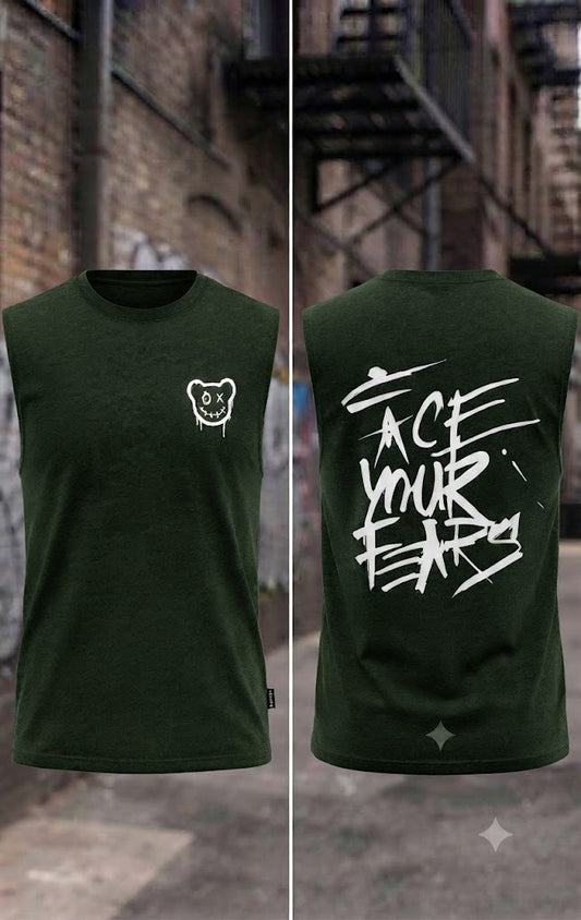 Camisa Casual sin mangas para Caballero Oversize /Verde NK12