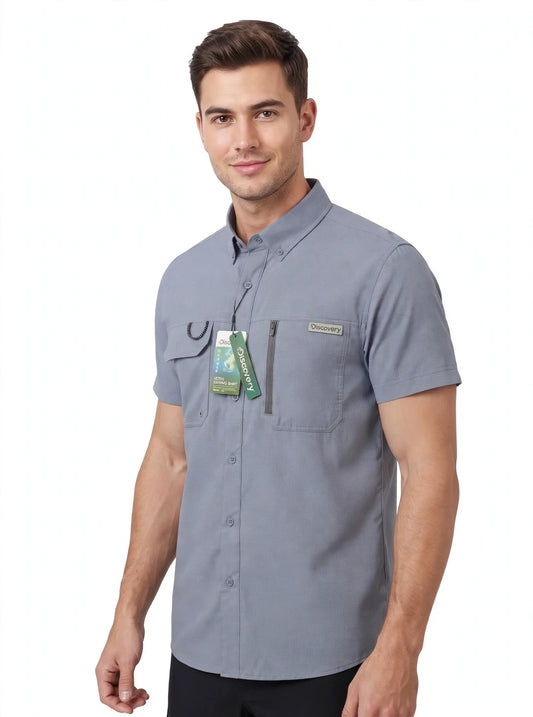 Camisa Marca Discovery - Azul, Blue Grey NK40