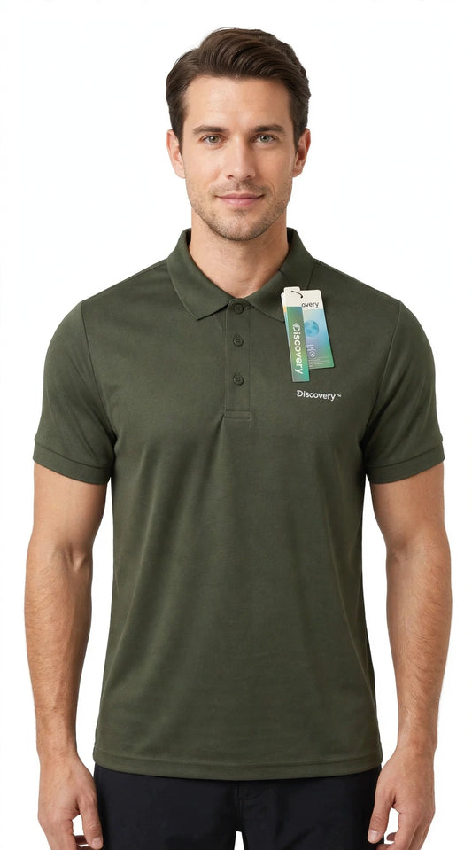 Camisa Tipo Polo Marca Discovery - Verde Oliva NK39
