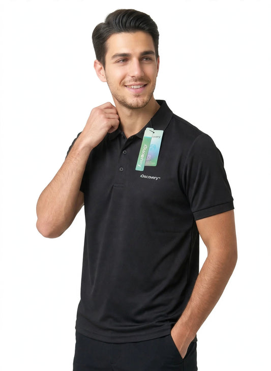 Camisa Tipo Polo Marca Discovery - Negro NK39