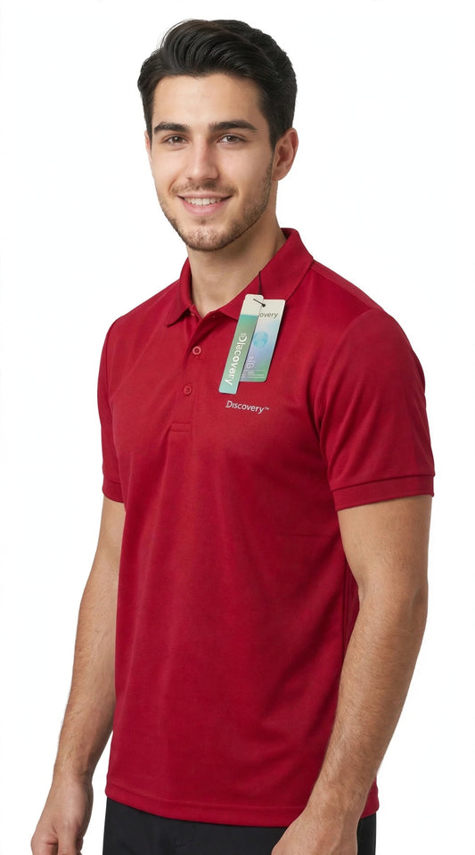 Camisa Tipo Polo Marca Discovery - Rojo NK39