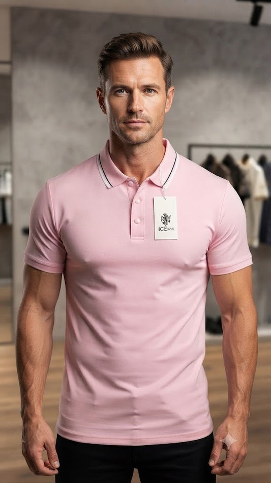 Camisa tipo polo marca Ice Man/ Rosa NK15