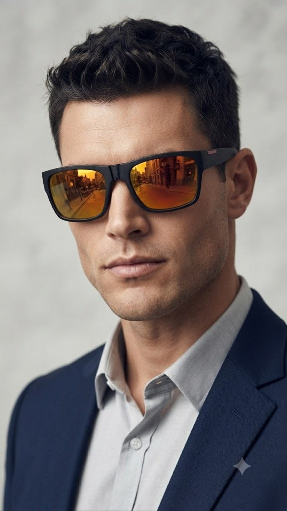 Lentes para el Sol. para caballero -Estilo Linea/ Lente Naranja C187