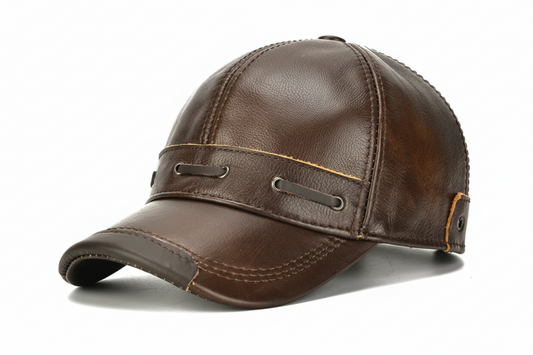 Gorra de cuero original café claro K381