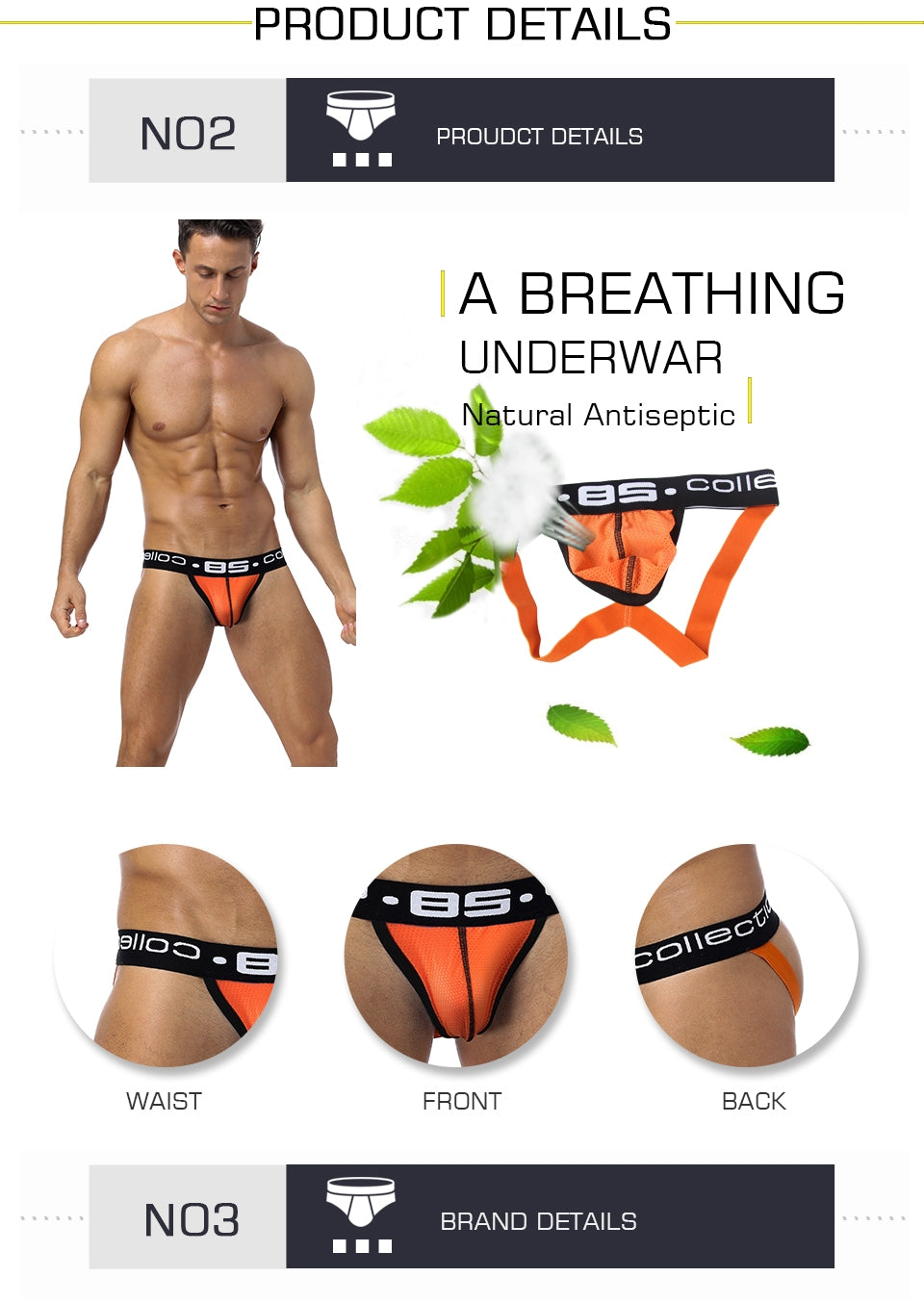 Jockstraps B5 Transpirable Collection Naranja K266