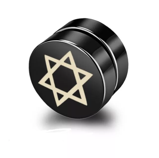 1Pc Magnet Earring Star Of David Design