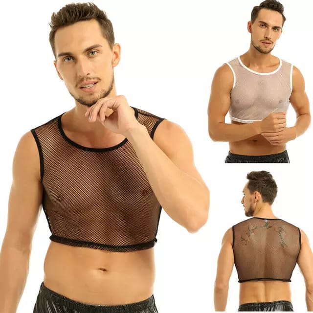 Crop Top Transparente - Negro K63