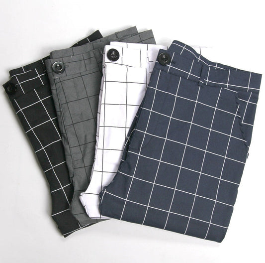Navy Grid Pants