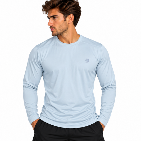 Camiseta Manga Larga para Caballero - KCN180 Azul Claro