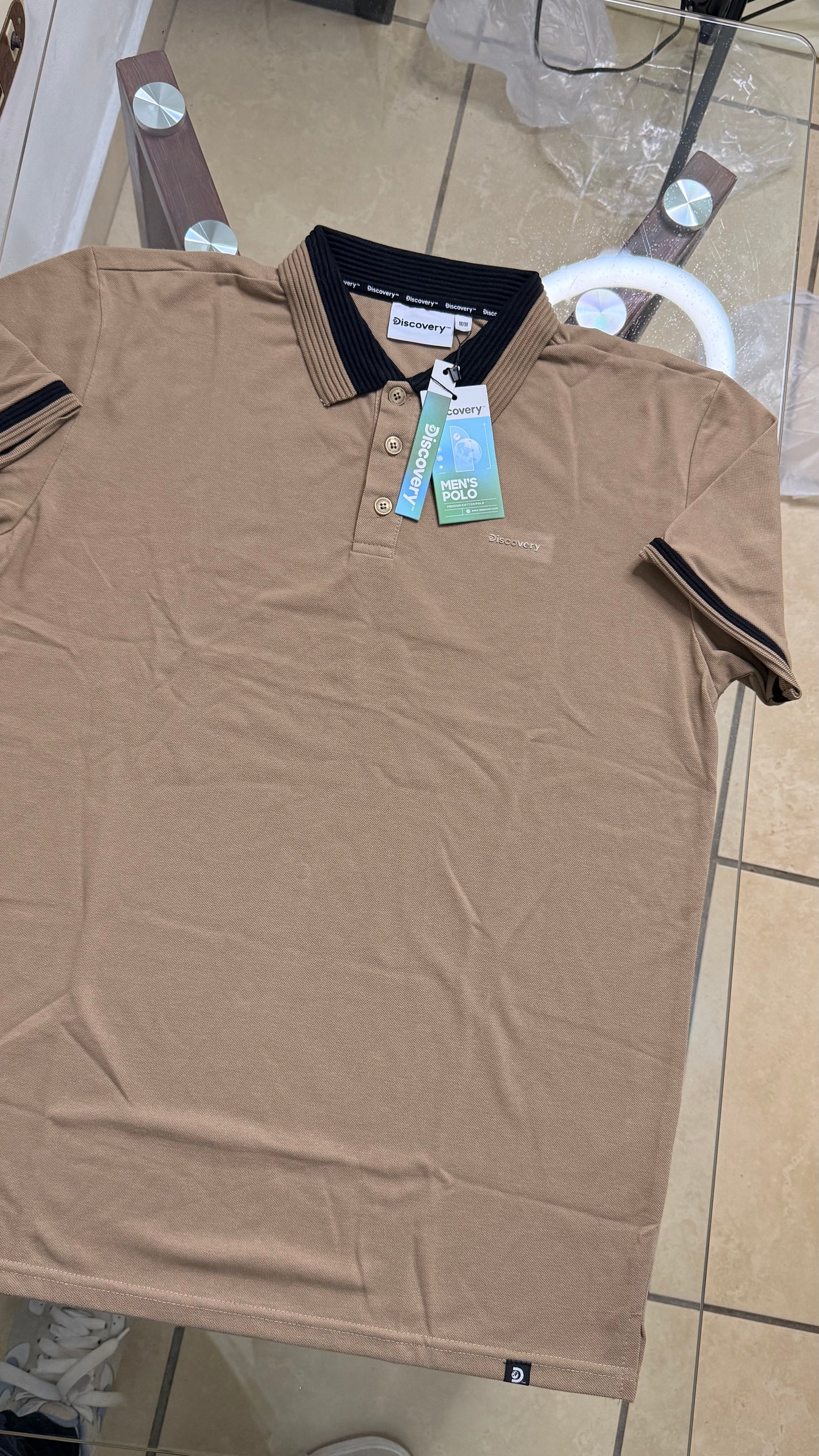 Camiseta Discovery para Caballero Tipo Polo - Cafe KCN67