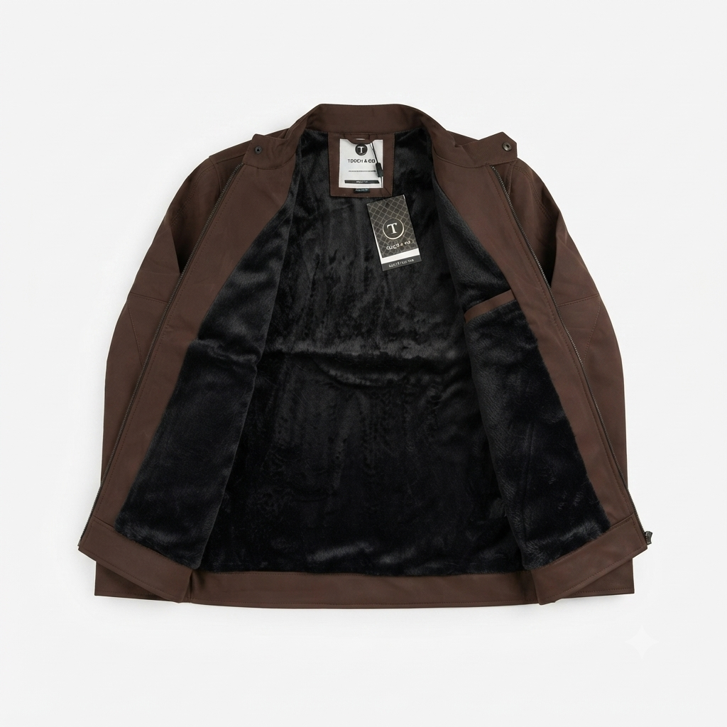 Jacket Impermeable Cuerina Touch & Go - Cafe KCN46
