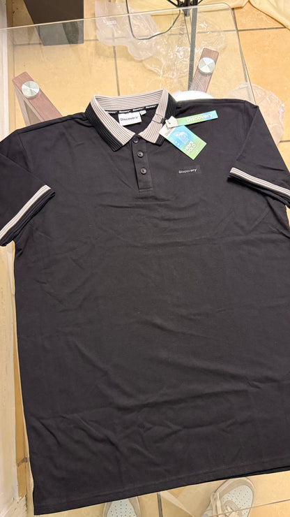 Camiseta Discovery para Caballero Tipo Polo - Negra KCN67