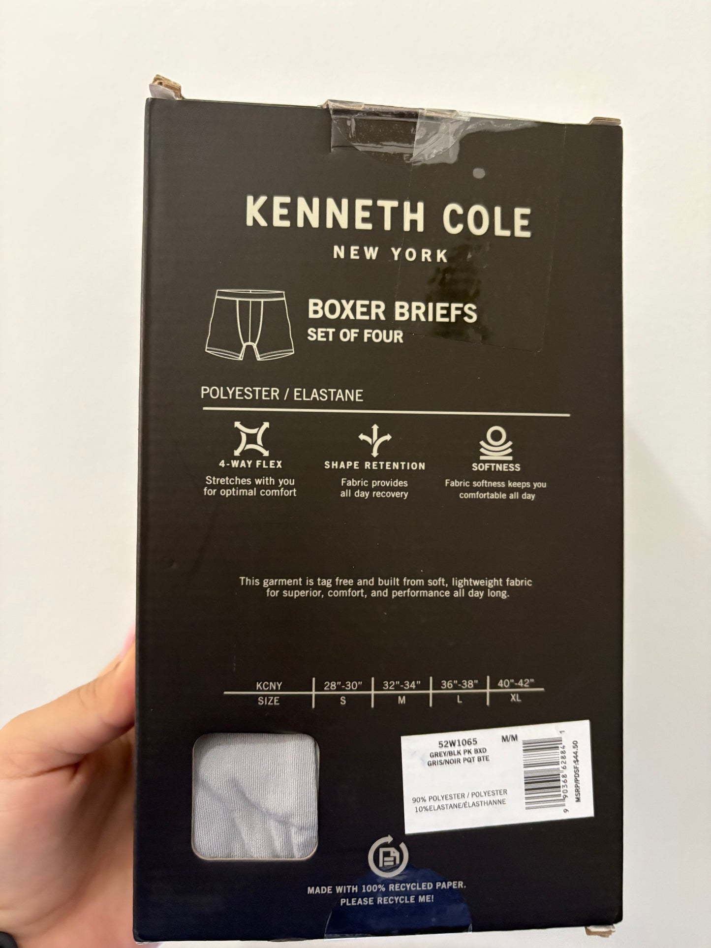 4 Pack Boxer Kenneth Cole-Negro y Gris US16