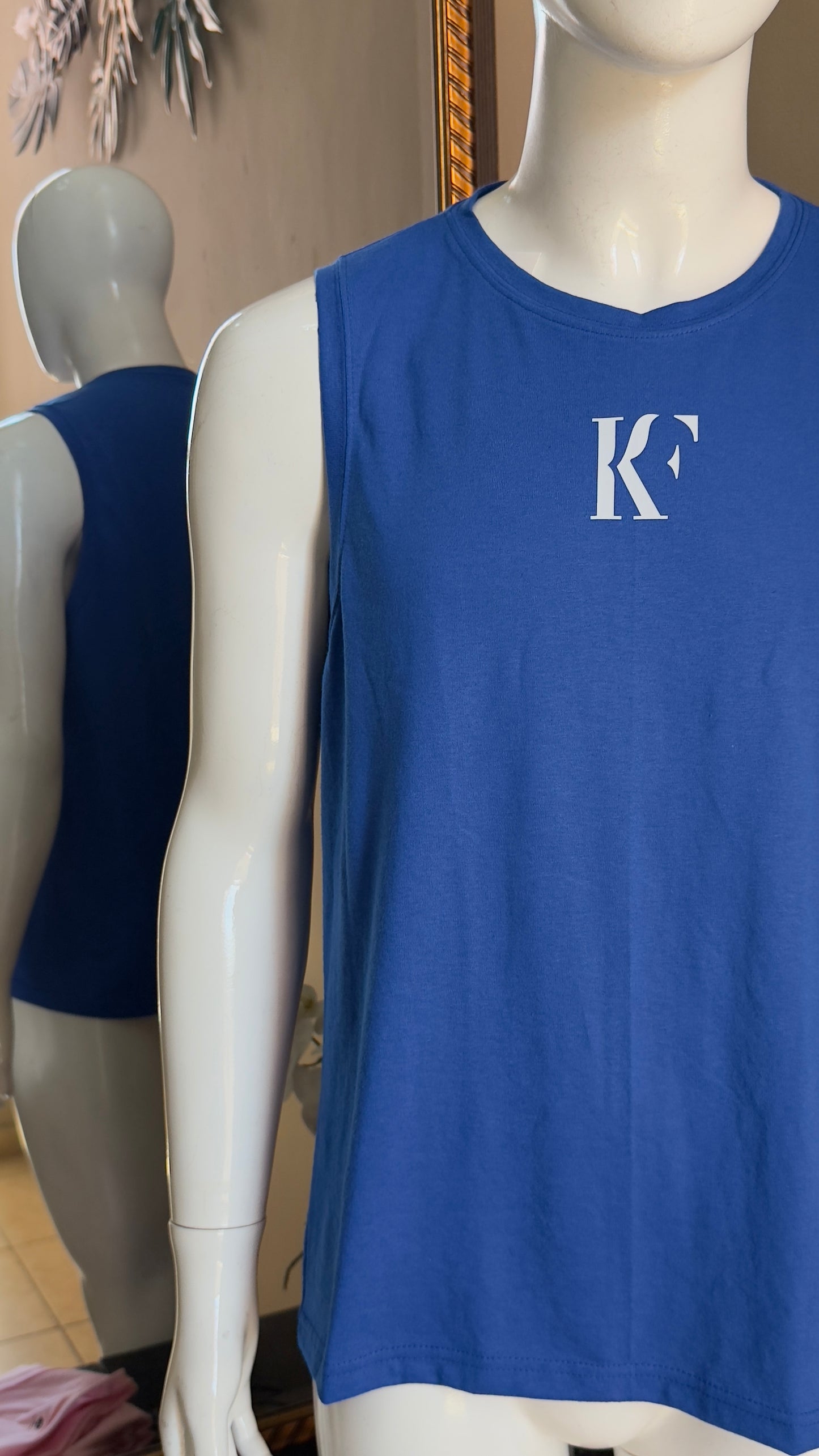Camiseta desmangada KF - Azul K289