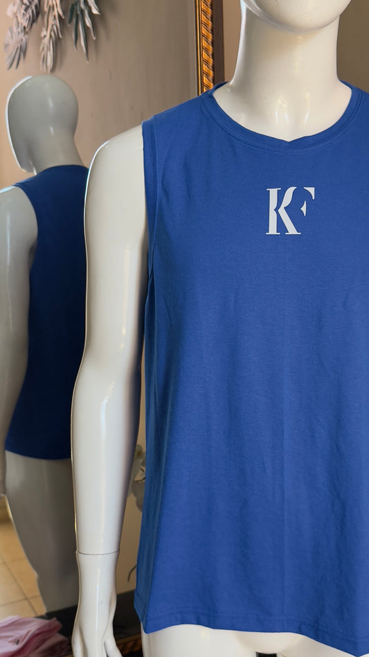 Camiseta desmangada KF - Azul K289