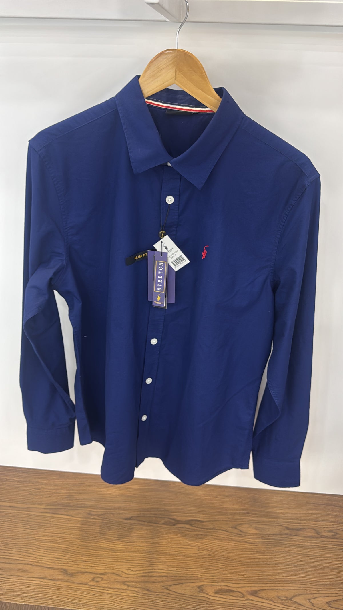 Camisa Polo Club Alexander Smith  Formal Azul Marino  Manga Larga NK27